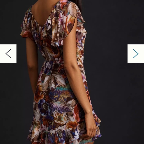 NWT By Anthropologie Ruffled Mini Wrap Dress - Picture 3 of 5